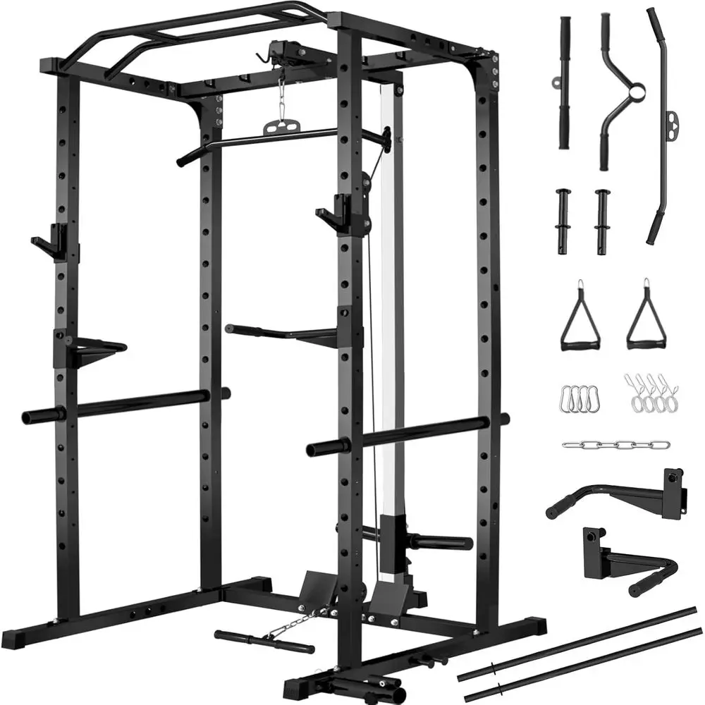 2000LBS Capacity Power Rack wi - đánh giá và giá Lat Pulldown Bar