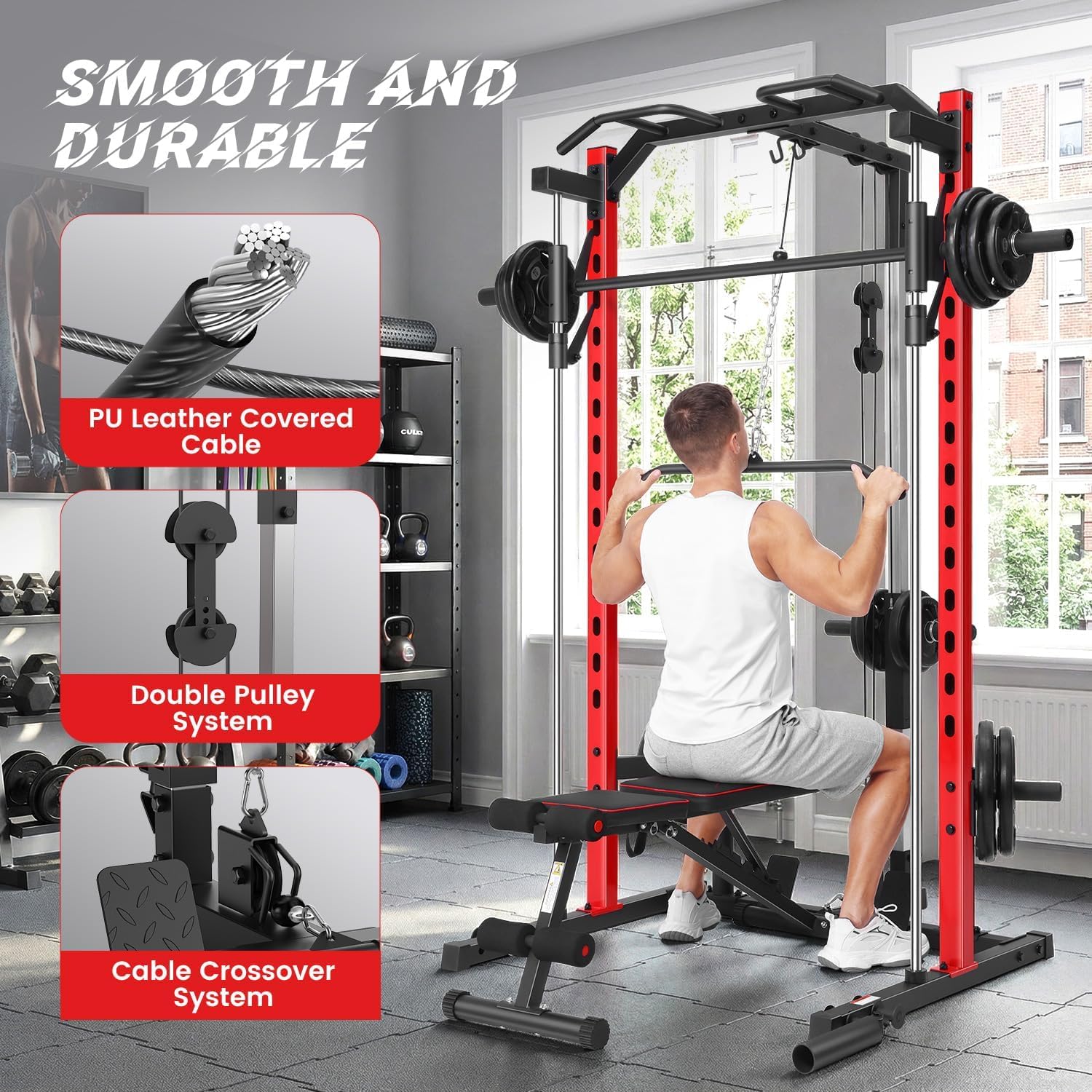 All-in-One Smith Machine Power - đánh giá và giá Lat Pulldown Bar