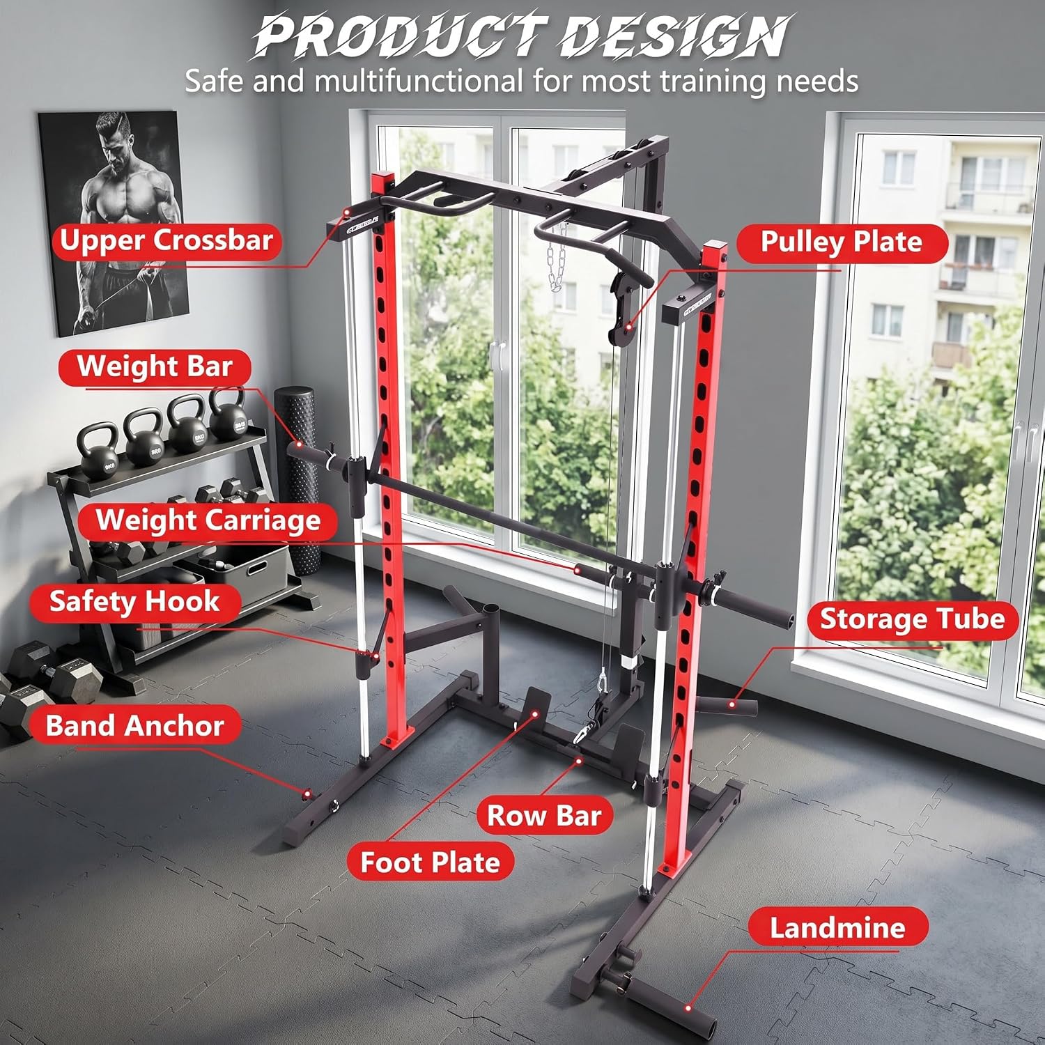 All-in-One Smith Machine Power - đánh giá và giá Lat Pulldown Bar